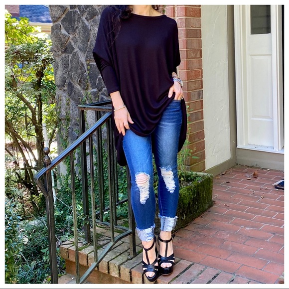 OVERSIZED LOOSE FIT BLACK KNIT SWEATER - Picture 2 of 10